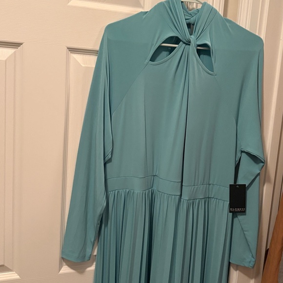 Eloquii Aqua Long Sleeve Dress - Picture 4 of 8